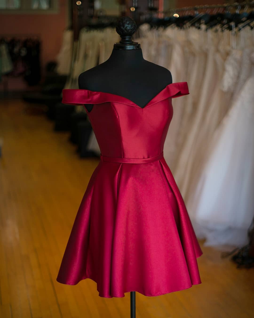 Off The Shoulder Short Wine Red Party Dress on Luulla