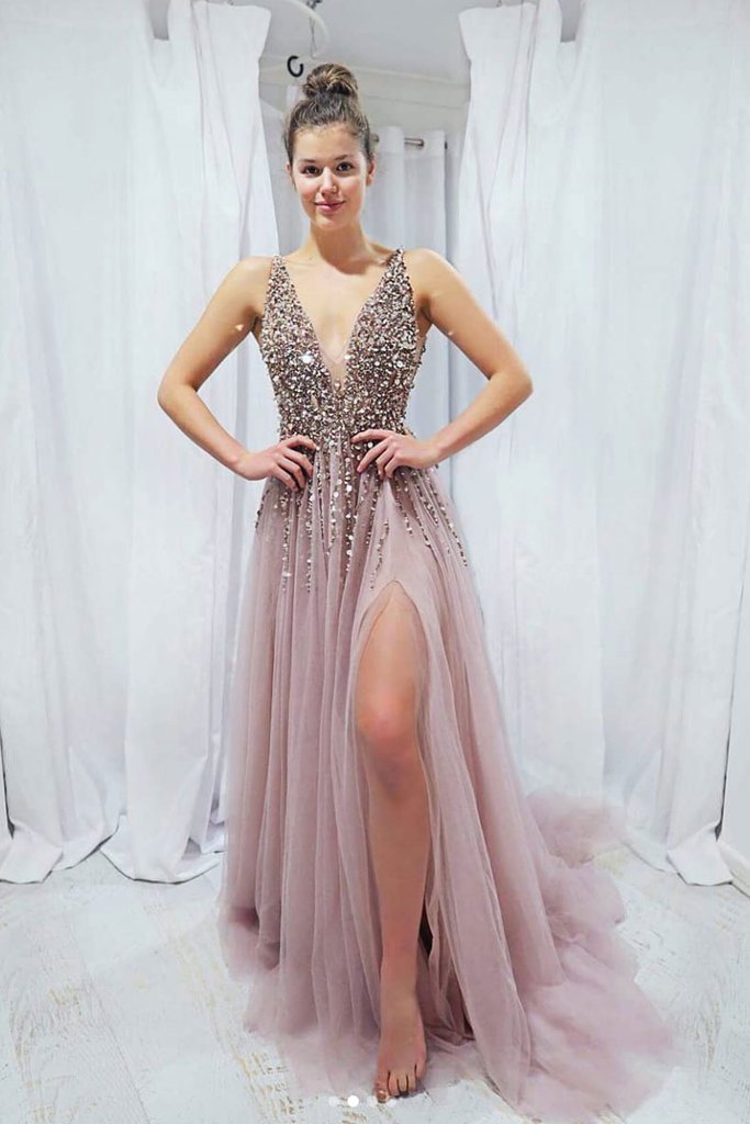 blush sparkle dress