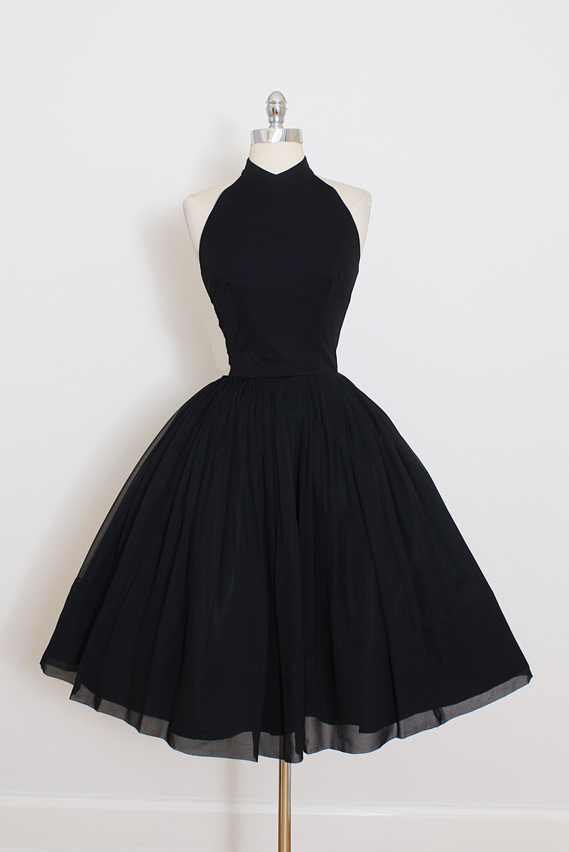 black fifties style dress