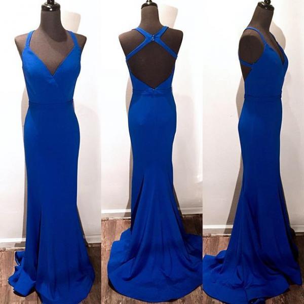 Elegant Mermaid Royal Blue Long Prom Dress On Luulla