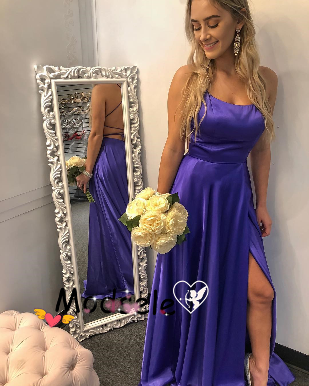 Simple Purple Long Prom Dress With Lace Up on Luulla